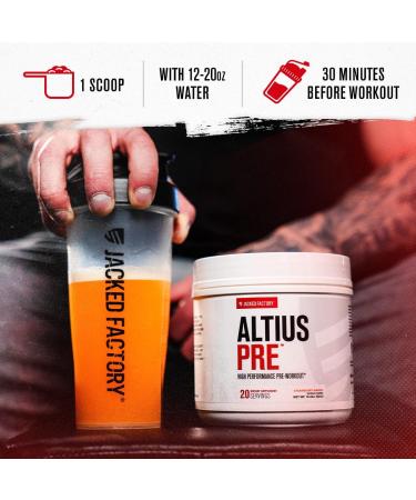 Jacked Factory Altius Pre Workout Powder - High Performance Preworkout w/L-Citrulline Creatine Monohydrate Beta-Alanine Alpha GPC & PurCaf for Strength & Energy - 20 Servings Strawberry Mango 1.16 Pound (Pack of 1) - Buy Online on GoSupps.com