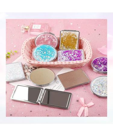 HSYHERE Creative Quicksand Double-Sided Portable Makeup Mirror - Square-Blue - Buy Online on GoSupps.com