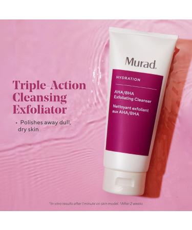 Murad AHA/BHA Exfoliating Cleanser - Hydration Exfoliating and Moisturising Salicylic Lactic and Glycolic Acid Face Wash - Creamy Skin Smoothing Treatment Backed by Science 200ml Cleanser - Moisturiser - Buy Online on GoSupps.com