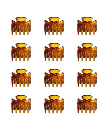 12 PCS Small Hair Clips Women Brown 1.2 Inches Medium Size Hair Claws Clip Hair Styling Butterfly Hair Clamp