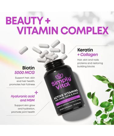Bundle & Save 20% - Vitamin B12 & Biotin for Hair, Skin & Nails | Health & Beauty Complex with Marine Collagen Peptides | Hair Growth, Energy & Mood Boost | Made in USA - Buy Online on GoSupps.com