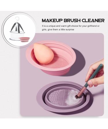 FRCOLOR Folding Makeup Brush Cleaning Rack - Set of 2 | Silicone Cleaning Mat & Brush Drying Hangers for Effortless Makeup Brush Care - Buy Online on GoSupps.com