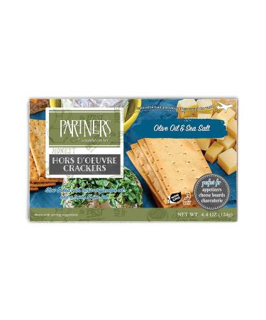 Partners Hors d'Oeuvre Crackers - Olive Oil & Sea Salt 4.4 oz (Pack of 6) | Made with Real Ingredients, Non-GMO, Kosher Compliant - Buy Online on GoSupps.com
