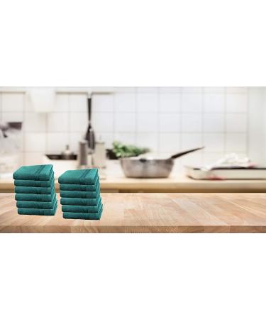 Solid Teal 100% Cotton Washcloth Towel Set - 12 Pack - Buy Online on GoSupps.com