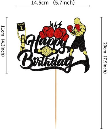 Happy Birthday Cake Topper - Thieme Boxing Decor for Kids & Adults | Colorful Party Supplies - Buy Online on GoSupps.com