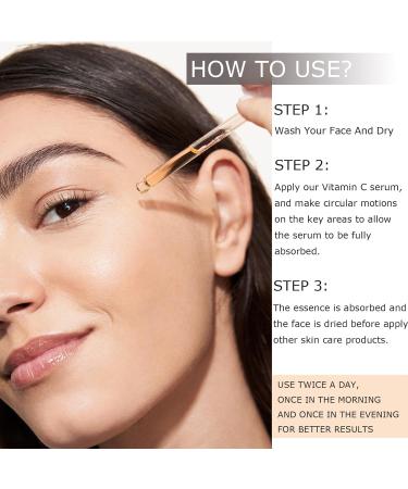 Vitamin C Serum For Face 20% Vitamin C Serum With Hyaluronic Acid For Collagen Boost Anti-Wrinkle Anti-Aging Dark Circle Sun Damage Brighten Hydrate Face Serum - Buy Online on GoSupps.com