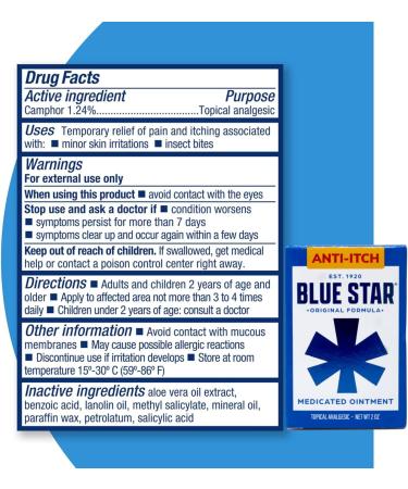 Blue Star Anti-Itch Medicated Ointment 2 oz (Pack of 12) - Buy Online on GoSupps.com
