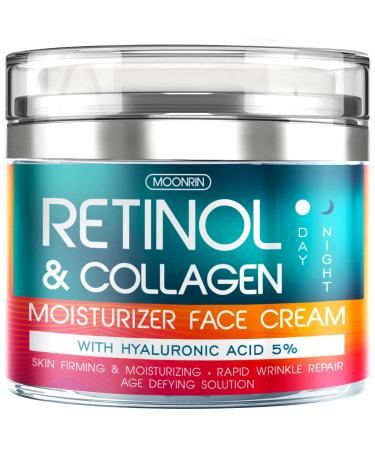 Retinol Cream for Face with Hyaluronic Acid – Collagen Face Moisturizer for Women and Men - Advanced Anti-Aging Formula for Lifting Skin – Reduce Wrinkles, Fine Lines and Dryness – 1.7 fl. Oz