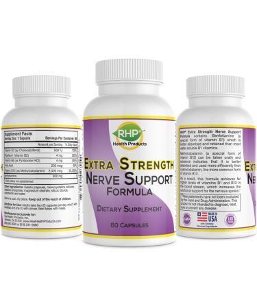 RHP Extra Strength Nerve Support Formula - 60 Capsules for Nerve Repair & Regeneration - Buy Online on GoSupps.com