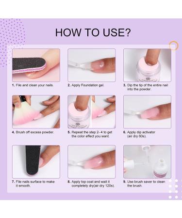 Saviland Dip Powder Liquid Set - Professional 15ml/0.5oz 4+9PCS Dip Nails Activator Base Top Coat Brush Saver - DIY Nail Art Salon, Quick Dry Formula - No Lamp Needed - Buy Online on GoSupps.com