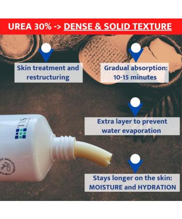 TIS HRERN MARN Urea Cream 30% - 50g for Eczema Psoriasis Dry Skin | Peeling Foot Cream & Scar Removal with Lactic Acid AHA - 1 Pack - Buy Online on GoSupps.com