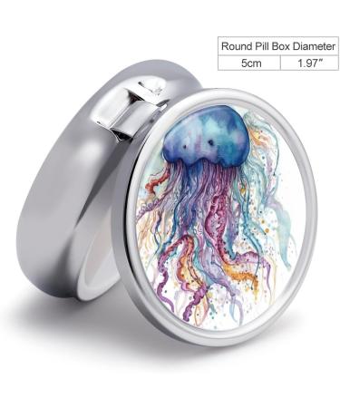 Travel Pill Box Organizer - 3 Compartment Watercolor Small Case for Purse & Pocket - Buy Online on GoSupps.com