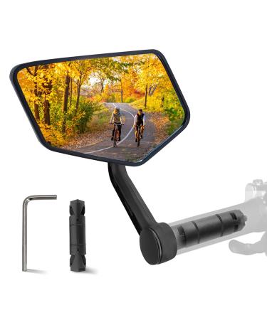 Arkham Bicycle mirror Schlagfroße Real glass HD extra large mirror area bike mirror for left handlebar 15-20mm rearview mirror for e-bike universal bicycle backing mirror foldable diamond left - Buy Online on GoSupps.com