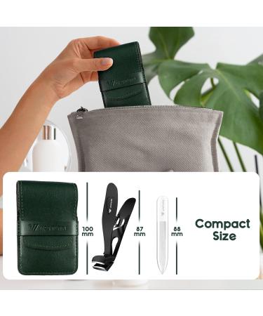 Ergonomic Angled Head Nail Clippers for Seniors | Premium Steel Toenail Clippers for Thick Nails - Wide Jaw Opening & Catcher - Men & Women - Black - Buy Online on GoSupps.com