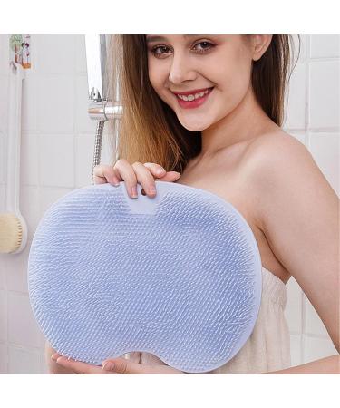 Shower Foot Scrubber Mat | Large Size Mat with Non-Slip Suction Cups | Cleans Smooths Massages Your Feet Without Bending Improve Foot Circulation and Soothes Tired Blue - Buy Online on GoSupps.com