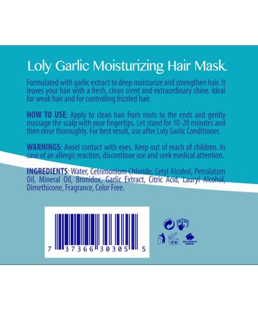 Loly Garlic Mask Treatment 16 oz - Intensive Hair Repair with Natural Garlic Extracts - Buy Online on GoSupps.com