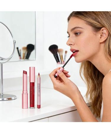JINGLING Lipstick and Lip Contour Set Highly Pigmented Lip Cosmetics SmudgeResistant Makeup Lipstick for Women and Girls for Daily Use Night Party Date Travel 2 - Buy Online on GoSupps.com