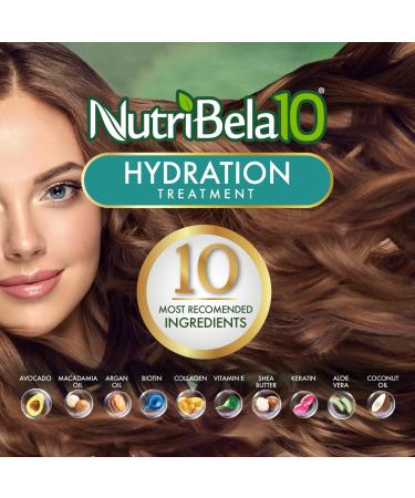 Nutribela Hydration Hair Mask & Deep Conditioner - 2 Pack for Damaged & Dry Hair with Avocado Argan Collagen Coconut Oil Keratin Aloe Vera Vitamin E & Shea Butter - Ideal for Curly & Frizzy Hair - Buy Online on GoSupps.com
