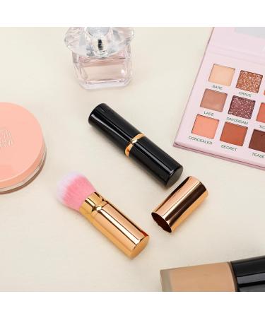Retractable Blusher Brush with Cover 2 Pack Travel Kabuki Bronzer Makeup Brush Liquid Cream Foundation Powder Brush Extensible Face Blender Brush Professional Concealer Brush for Women (Gold & Black) Black & Gold - Buy Online on GoSupps.com