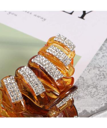 Frcolor Rhinestone Hair Jaw Clips | Non-Slip Acrylic Hair Claw Clips for Women | Stylish Headwear (Coffee) - Buy Online on GoSupps.com