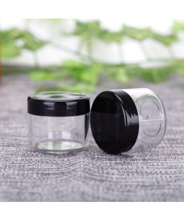 FSSTUD 10 Pack 20ML Empty Plastic Nail Art Jars - Cosmetic Cream Containers with Black Screw Caps | International Shipping - Buy Online on GoSupps.com