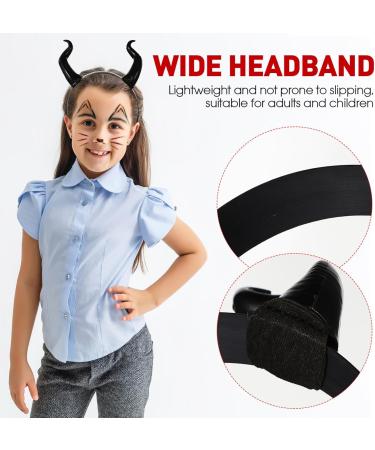 Halloween Devil Horns Headband Maleficent Horns Ox Horn Black Cospaly Hairband Gothic Animal Horn Hair Hoops Headdress for Women Men Halloween Christmas Party Dress Up - Buy Online on GoSupps.com