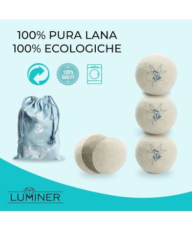 LUMINER Wool Dryer Balls 6 Pieces Anti-Crease and Hair-Catching Dryer Balls with Tea Tree Essential Oil Wool Dryer Balls with Laundry Scent 6 Balls + Tea Tree - Buy Online on GoSupps.com