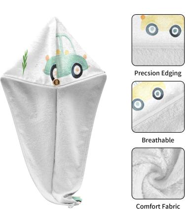 Super Absorbent Cute Small Car Hair Towel 2 Pack | Quick Dry Hair Turbans for Women & Girls - Buy Online on GoSupps.com