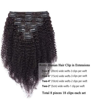 Buy Afro Clip-In Extensions | Remy Kinky Curly 40cm | 8 Parts Double Wefts | 115g Natural Black #1B - International Shipping Available - Buy Online on GoSupps.com