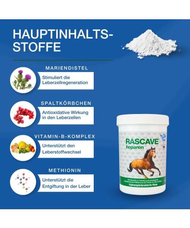 Nutrilabs Rascave Heparen Powder for Horses 500g | Mariend Thistle Nutritional Supplement for Liver & Kidney Health - Buy Online on GoSupps.com