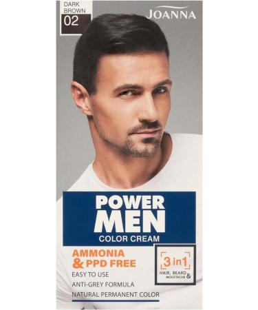 Joanna Power Men Color Cream - 02 Dark Brown 100g | Hair, Beard, & Moustache Dye - Buy Online on GoSupps.com