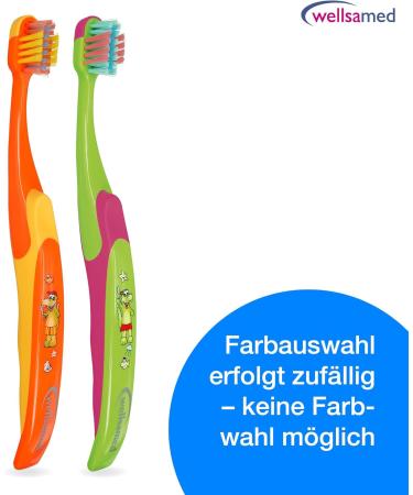 Wellsamed Fantasy 2 Children's Toothbrush - Bright Orange-Blue Set of 6 for Kids & Babies - International Shipping Available - Buy Online on GoSupps.com