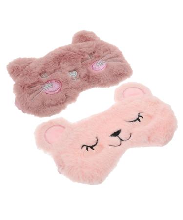 2pcs Sleep Mask Mask Panda Mask Faux Fur Eye Mask for Men Night Blindfold Rabbit Blindfold Animal Night Blindfold Eye Sleep Shades Masks Plush Child Face Mask at Night 1 Count (Pack of 1) Assorted Color C