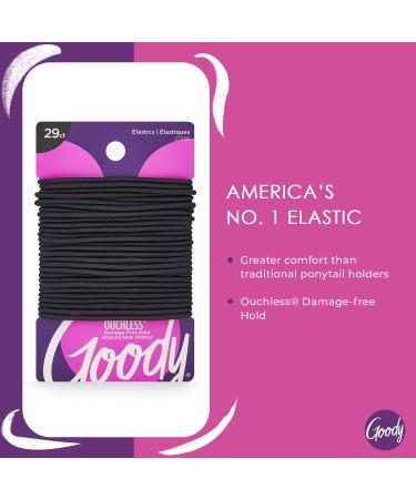 Goody Ouchless Women's Elastic Hair Ties - 29 Count Black - 2MM - Pain-Free Accessories for Braids & Ponytails - Buy Online on GoSupps.com