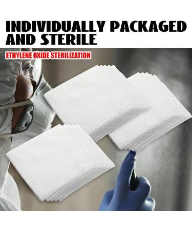 60 Pack Sterile 4x4 Large Gauze Pads - Non-Adhesive 12-Ply Woven Bandages for Enhanced Absorption - First Aid Medical Wound Care Kit - Buy Online on GoSupps.com
