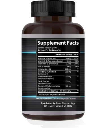 Immune Booting Blend of The top 10 Immune Support Supplements - 180 Ct Blend That Includes Elderberry Vitamin C Echinacea Zinc Garlic Tumeric and Probiotics 3 MO (180CT) Super Immunity - Buy Online on GoSupps.com