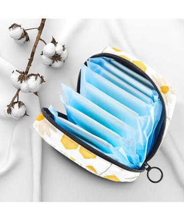 MUOOUM Menstrual Pad Bag | Sanitary Napkin & Tampon Pouch for Women | Bees Daisy Pattern | Multi-colored - Buy Online on GoSupps.com
