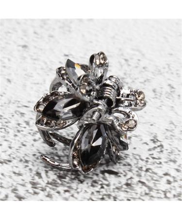 Winwinfly Vintage Flower Hair Claw Clips for Women | Black Rhinestone Hair Clip for Wedding Party Bridal School & Office - Gray A - Buy Online on GoSupps.com