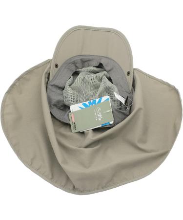 Huakunda Light Grey Sun Hat with Neck Protection Removable Breathable Quick-Dry UV Protection for Summer Adventures - Buy Online on GoSupps.com