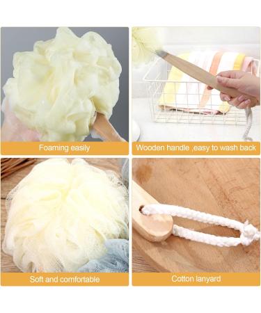 Large White Bath Puff Loofah Sponge Set - Body Back Brush & Peeling Shower Sponge for Men | Ideal for Ultimate Cleansing & Exfoliating - Buy Online on GoSupps.com