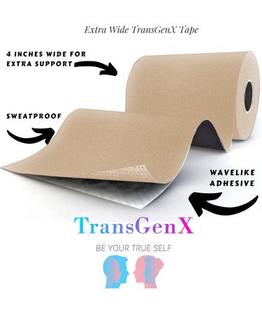 TransGenX 4 Inch Wide Tape - Extra Wide FTM Chest Binder for Transgender - Buy Online on GoSupps.com