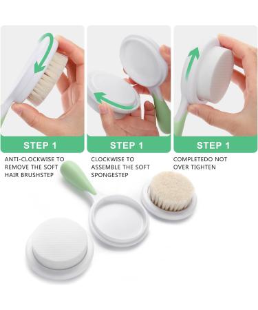 Mocarheri Baby Hair Brush and Comb Set - Soft Goat Bristle Hair Brush, Bath Sponge, and Baby Comb for Newborns & Toddlers (3 Piece) - Buy Online on GoSupps.com