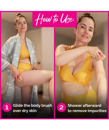 Tone & Glow Body Brush - Natural Bristle Dry Brush for Cellulite and Lymphatic Drainage - Buy Online on GoSupps.com