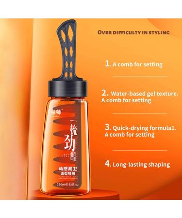 Richolyn Hair Styling Gel Oil Based Hair Styling Comb Hair Styling Cream for Men -Sculpting Paste Structured Look 2-in-1 Hair Wax Gel with Comb - Buy Online on GoSupps.com