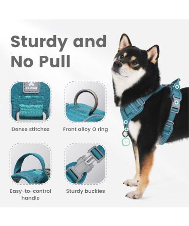 Buy Pawaii XL Dog Harness - Anti-Pull Reflective & Adjustable Breathable Harness for Large Dogs | Teal Green (81cm-96cm) - Buy Online on GoSupps.com