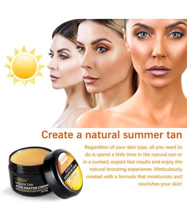 Golden Tan Accelerator Cream Natural Tanning Lotion with Carrot Olive Walnut Cocoa Butter Fast-Absorbing Formula for All Skin Types 100g - Buy Online on GoSupps.com