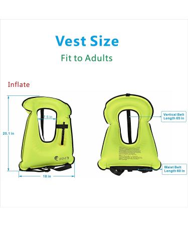 Adjustable Inflatable Snorkel Vest for Adults and Kids - Green | Water Sports Safety Gear | SOLY - Buy Online on GoSupps.com