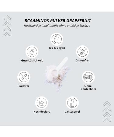 BCAA Powder Grapefruit - High-Dose Amino Acids Complex | Vegan Instant Powder 300g - 2:1 L-Leucine & L-Valine  - Buy Online on GoSupps.com