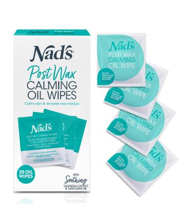 Nad s Post Wax Calming Oil Wipes - Post Waxing Cleanser - After Wax Remover for the Skin- Refill Pack with 20pc