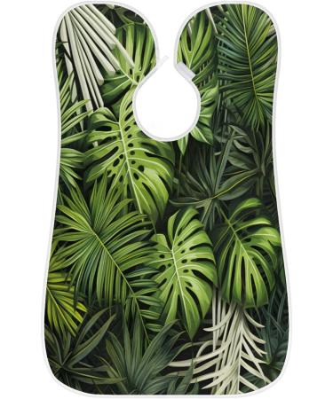 Tropical Plant Leaves Beard Bib Apron - Hair Catcher for Men | Perfect Gift for Dads & Husbands | Premium Beard Bib with Suction Cups - Buy Online on GoSupps.com